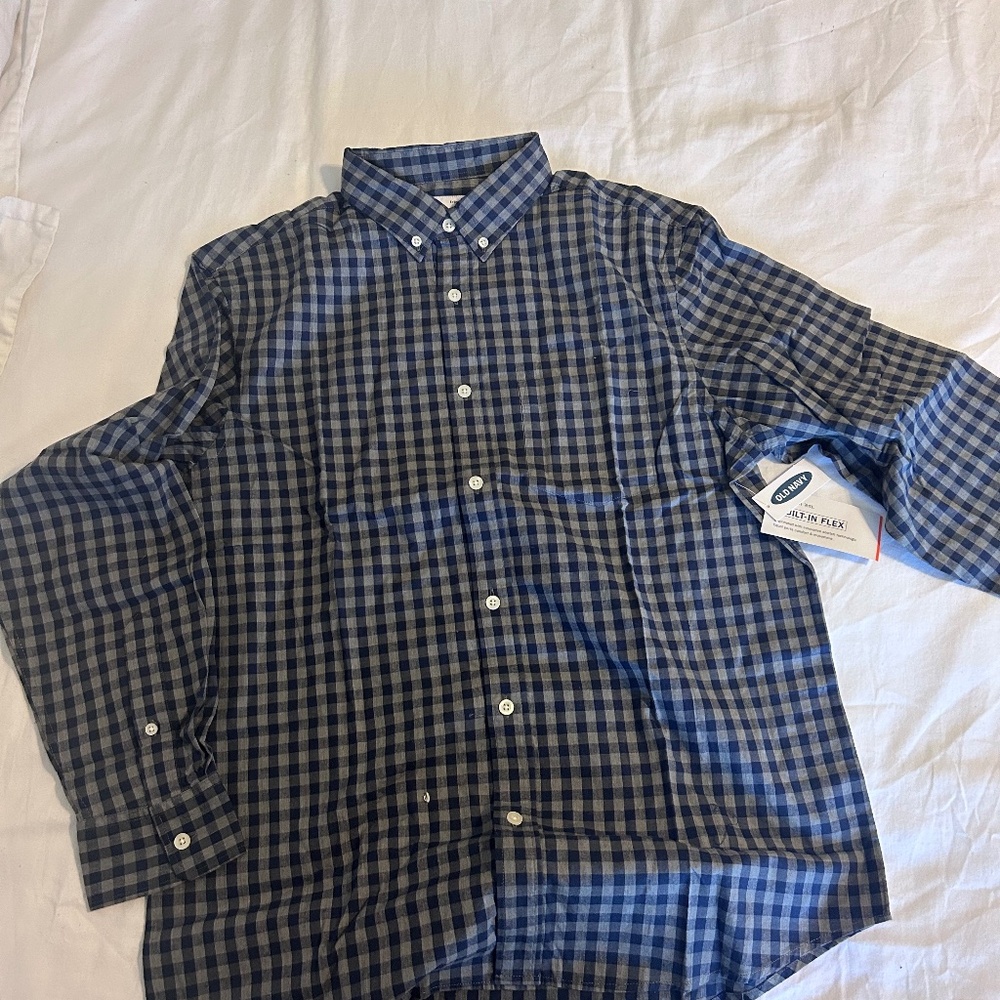 Old Navy Black and gray checked Size Medium Men's